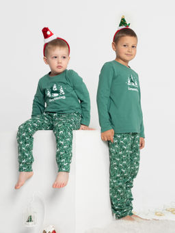 Пижама детская кулирка с брюками "БЭМБИ" ЗЕЛЕНЬ