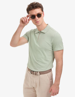 _a_la Slim Fit %100 Pamuk K_vr_lmaz Polo Yaka Basic Ti__rt