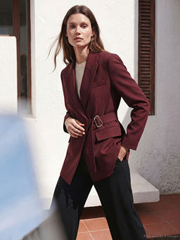 Kruvaze Yaka Kad?n Blazer Ceket
