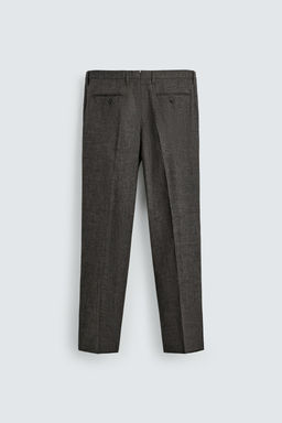 PANTAL?N REGULAR FIT TRAJE ESTRUCTURA / Marr?n oscuro
