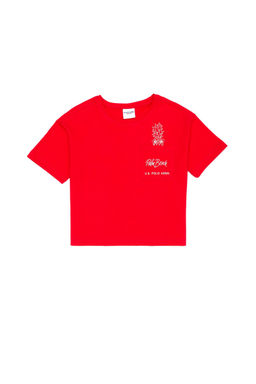 U. S. Polo Assn Красная футболка с круглым вырезом для девочек