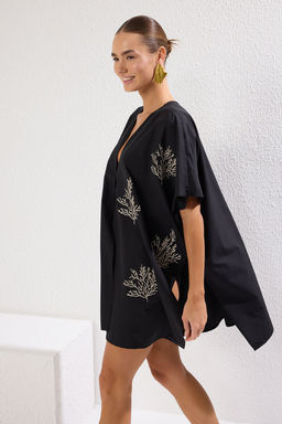 Siyah Mini Dokuma Nak?sl? Plaj Kimono&Kaftan TBESS25KM00012 - Trendyolmilla фото 2