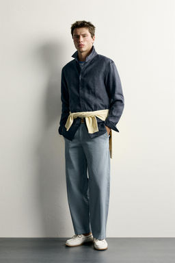 CAMISA REGULAR FIT 100% LINO / Azul / ?ndigo