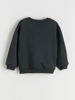 Bask?l? Erkek ?ocuk Sweatshirt