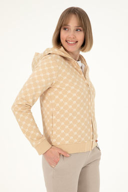 Женский свитшот песочного цвета Неожиданная скидка в корзине