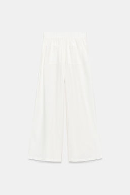 PANTAL?N ANCHO PINZAS / Blanco roto - Zara фото 4