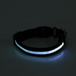 Ошейник с подсветкой размер XL, ОШ 52-60 х 2,5 см, 3 режима свечения чёрный - Пижон фото 5