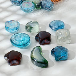 Декор камни перламутр, 250 г., морской коктейль