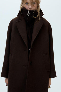OVERSIZED COAT WITH WOOL - Zara фото 2