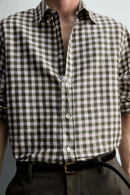 CAMISA CUADROS RAMIO - SEDA LIMITED EDITION / Verde medio - Zara фото 5