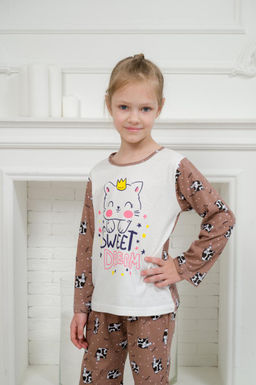 Пижама детская из кулирки Кисонька молоко - Амадэль фото 6