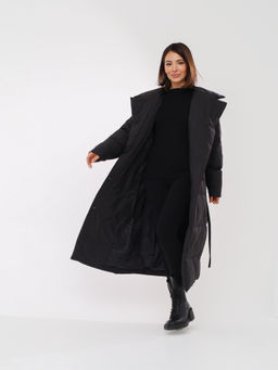 Пальто зимнее женское, черное - Inzibe фото 2