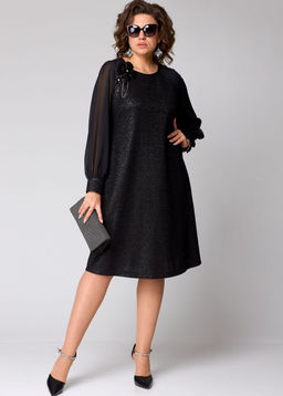 Платье EVA GRANT 7279В-Р черный+шифон