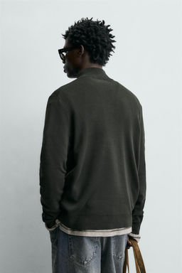 COTTON QUARTER-ZIP JUMPER - Zara фото 5