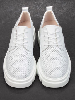03-HY11-2D WHITE Полуботинки женские (натуральная кожа)