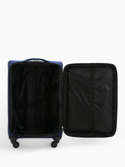 Чемодан на колёсах средний 72 л (M), на молнии, кодовый замок, 4 колеса, синий