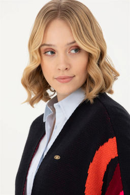 Женское темно-синее трикотажное пончо Неожиданная скидка в корзине - U.s. polo assn фото 2