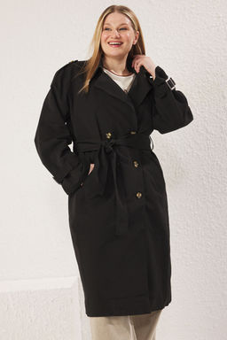 Trendyolmilla Haki Kemerli Ruzgarl?k Detayl? Su Itici Uzun Trenckot TWOSS21TR0005  фото 84