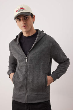 Siyah Regular/Normal Kesim Dokulu Kapusonlu Sweatshirt TMNAW26SW00061 - Trendyolmilla фото 9