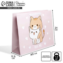 Пакет подарочный ламинированный, упаковка, «Вместе», L 40 х 31 х 11.5 см