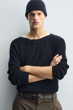 TEXTURED SWEATER WITH MERCERISED FINISH - Zara фото 5