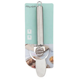 Питер Нож для масла из нержавеющей стали, 21х3х2см, с зубчиками, на картоне (Китай) - Домашняя мода фото 3