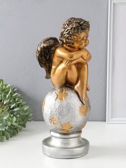 Фигура "Ангел на шаре" бронза, 38х15х14 см