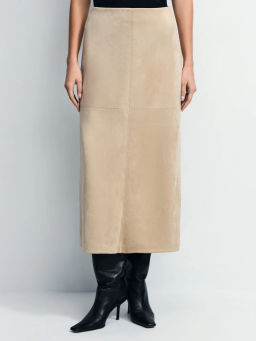 Юбка миди из искусственной замши / Zarina