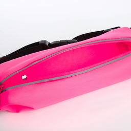 Сумка для бега на пояс, со светоотражающими элементами, прозрачный карман для телефона, 24×0.3×10 см, розовая