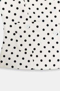 TOP POPEL?N BOLSILLOS LUNARES / Crudo / Negro