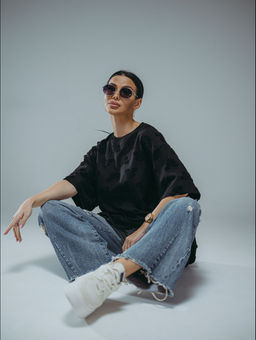 Ирбис футболка женская (махра Микки черный)