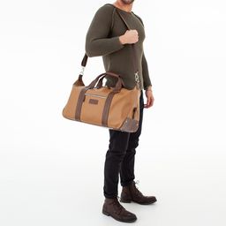 Кожаная дорожно-спортивная сумка Woodstock Camel/Coffee - Lakestone фото 9