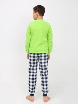 Пижама для мальчика 92178 салатовый/черная клетка 870 Lets go - Let's go фото 4