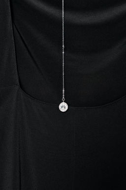 MIDI DRESS WITH DRAPED DETAIL AND JEWEL BACK - Zara фото 7