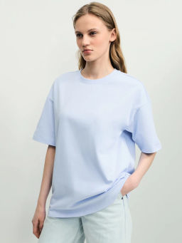 Базовая футболка оверсайз из хлопка / Zarina фото 3