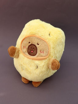 Мягкая игрушка "Capybara fruit", yellow, 18 см