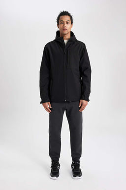 DeFactoFit утепленное пальто из софтшелла стандартного кроя с капюшоном  фото 2