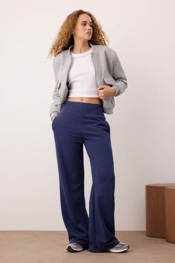 Lacivert Ince Ekstra Yuksek Bel Wide Leg/Genis Kesim Pantolon TWOAW25PL00026