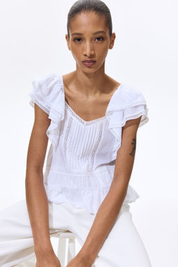 Blusa con detalles de encaje - H&m фото 4