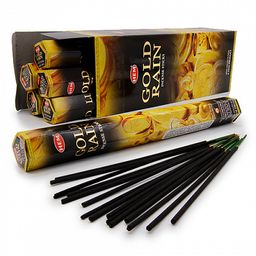 Благовония HEM GOLD RAIN Золотой дождь Нероли Лотос Сандал и Чампа уп-6шт