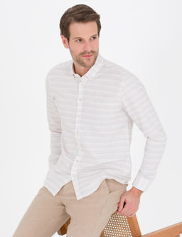 Bej Slim Fit Uzun Kollu G_mlek
