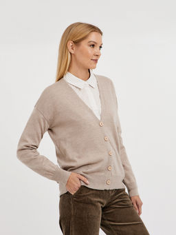 кардиган женский базовый из шерсти на пуговицах - Glenfield фото 3