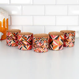 Цена за 20 шт. Форма бумажная для кулича «Модерн», 9×9 см, МИКС