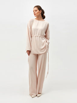 Костюм женский (туника, брюки) MINAKU: Casual Collection, размер 54, бежевый