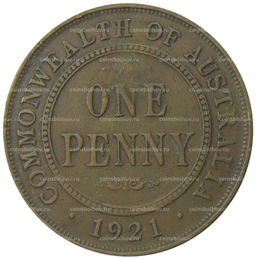 Монета 1 пенни 1921 года Австралия
