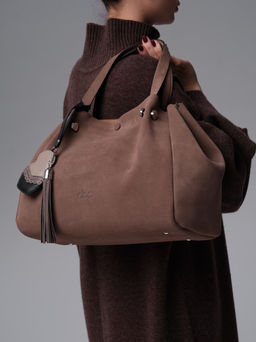 Замшевая сумка Vasilisa DBR 31210 серо-коричневый  фото 4