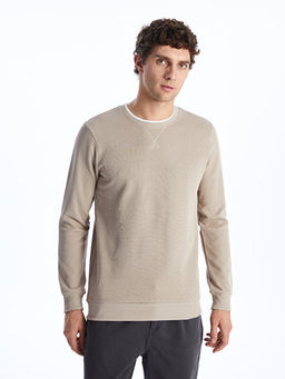 Bisiklet Yaka Uzun Kollu Erkek Sweatshirt
