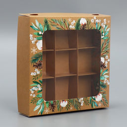 Цена за 5 шт. Коробка под 9 конфет «С Новым годом», эко, 14.5×14.5×3.5 см