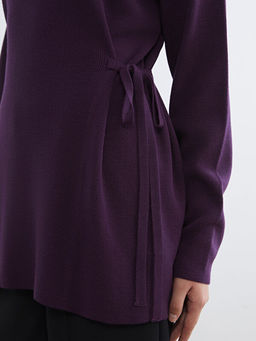 Dik Yaka Oversize Kad?n Triko Tunik