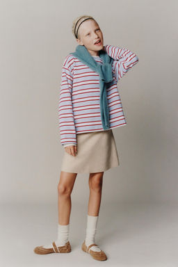 STRIPED T-SHIRT WITH HEART PATCH - Zara фото 6